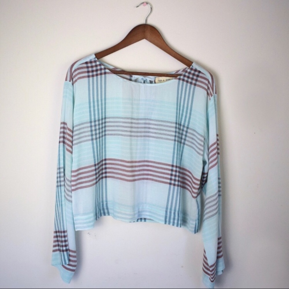 CLOTH & STONE Plaid Blouse